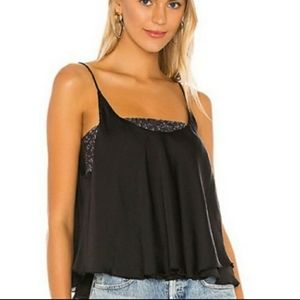 Free People Turn It On black satin camo S NWOT